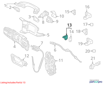 2011–2015 VW Jetta Front Door Striker Plate Used OEM 3C0837767A