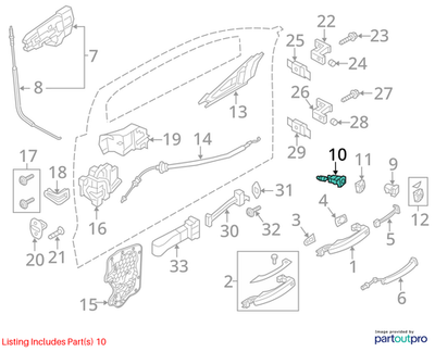 2012-2018 Audi A6 / S6 Door Lock Cylinder Used OEM 107837167BN
