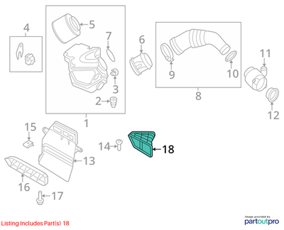 Audi 2008-2015 A4 Engine Air Intake Hose Adapter 8R0129739