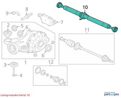 2018 Jaguar F-Pace Front Drive Shaft / Propshaft Used OEM T4A1868