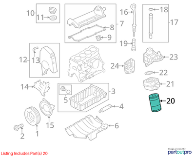 2012 VW Jetta Engine Oil Filter Used OEM 06A115561B