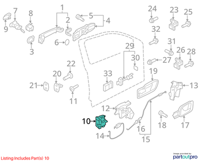 Volkswagen 2006-2009 Volkswagen Tiguan Door Lock Latch 3C1837015B
