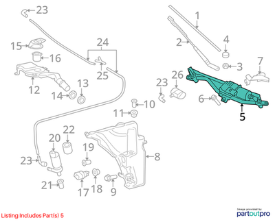 Audi A4 Wiper Motor 2.0L TFSI Automatic 8K1955023E