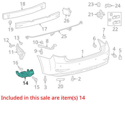 2013-2018 Lexus ES300h Rear Left Upper Bumper Cover Stay 52563-33040