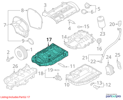 Audi 2013 Engine Oil Pan Upper 06H103603AN