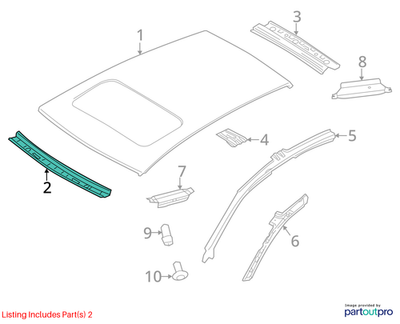 2011–2015 VW Jetta Roof Header Panel Used OEM 5C6817123