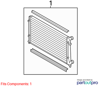 2012 VW Jetta Radiator Used OEM 5C0121251E