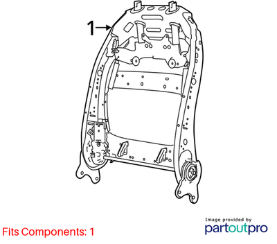 Jeep 2014-2023 Cherokee Front Seat Back Frame 68260534AC