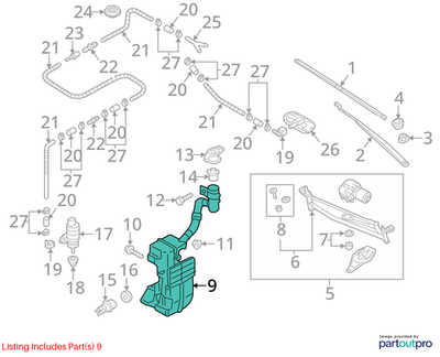 Volkswagen 2012-2019 Beetle Washer Fluid Reservoir 5C6955453S