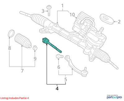 2012 MINI Cooper R55/R56/R57 Left Front Tie-Rod Assembly Used OEM 32106778547