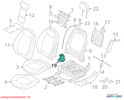 2010-2012 Mini Cooper R56 Left Inner Seat Adjustment Lever Used OEM 52102756959