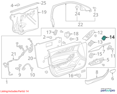 2018 Cadillac CTS Outside Rear View Mirror Control Switch Used OEM 22915441