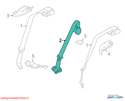 2017–2020 Jaguar F-Pace Rear Center Seat Belt Used OEM T4A11096PVJ