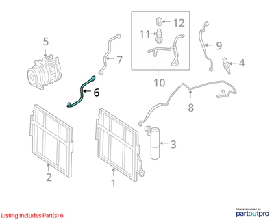 Mercedes-Benz 07-08 CL550 A/C Hose Compressor To Condenser 2218301616