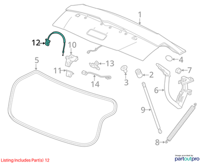 2018 Cadillac CTS Auxiliary Rear Compartment Latch Release Handle Used 23232792