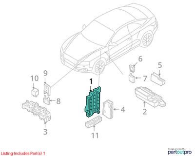 2010–2012 AUDI A4 RELAY FUSE BRACKET PLATE USED OEM 8K1937503A