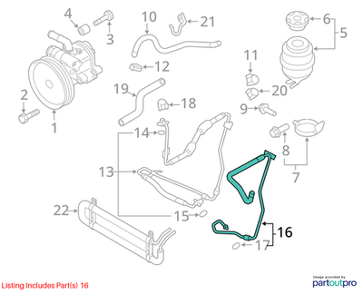 Audi A4 Power Steering Return Hose TFSI 8K1422891AJ