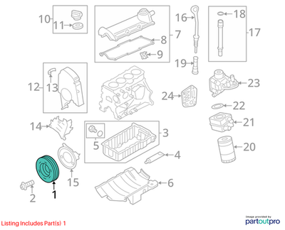 2012 VW Jetta Engine Vibration Damper Used OEM 06A105243E