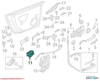 Audi 2012-2016 A6 Door Lock Latch Actuator 4G0839015A