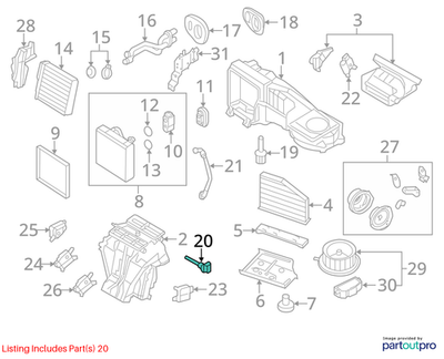 2011–2015 VW Jetta HVAC Air Temperature Sensor Used OEM 4B0820539
