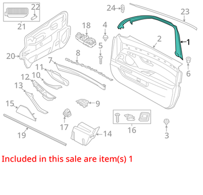 2011-2016 BMW 535dX Front Left Door Window Frame Cover 51337182011