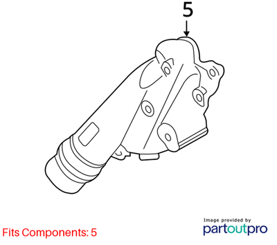 Audi 2012-2015 S4 Engine Coolant Outlet Flange 06E121161BB