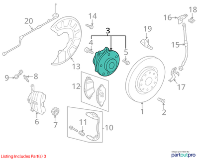 Volkswagen 06-19 Beetle Wheel Bearing And Hub Assembly 5K0498621