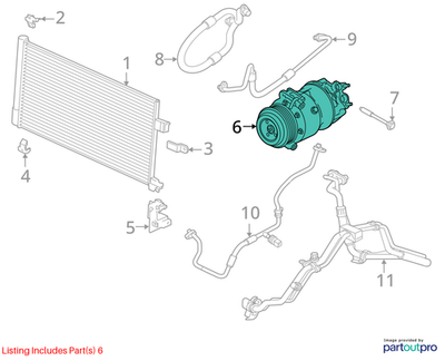 2018 Jaguar F‑Pace A/C Compressor Used OEM C2D56291