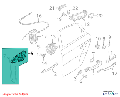 Audi 2009-2017 Q5 Rear Left Exterior Door Handle 8T0837885B