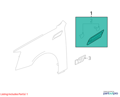 Cadillac 08-10 CTS Passenger Side Front Fender Ornament 20849248