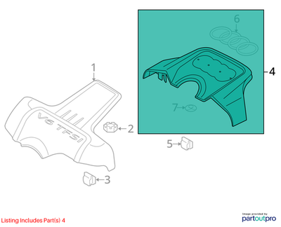 2012-2015 Audi Q7 Engine Cover (Rear) 06E103926N
