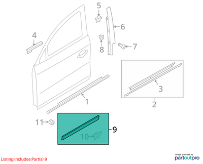 Audi Q5 Door Molding Lower TFSI 8R0853959BGRU
