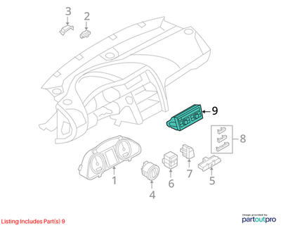 Audi 07-09 Q7 Hvac Temperature Control Panel 4L0820043EWET