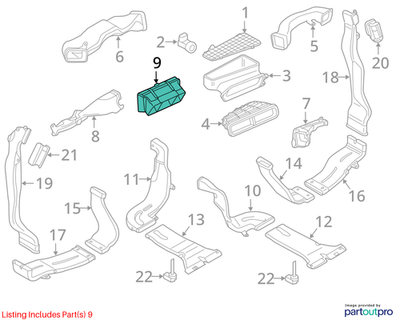 2012-2018 Audi A6/A7 Instrument Panel Air Distributor Used OEM 4G0819513