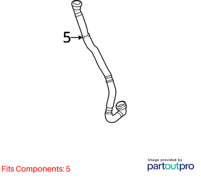 Volkswagen 2014-2018 Jetta Secondary Air Injection Pump Hose 1K0131149H