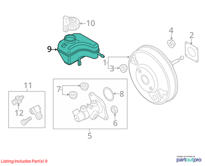 Volkswagen 2014 Volkswagen Beetle Brake Master Cylinder Reservoir 1K1611301E