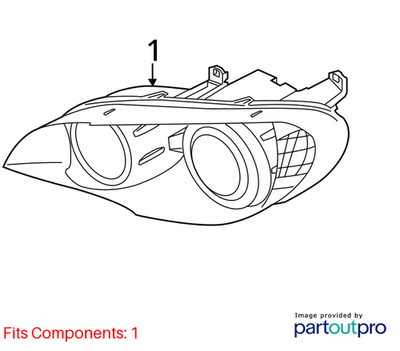 BMW X5 xDrive48i 2009 Headlamp Assembly 63117289001