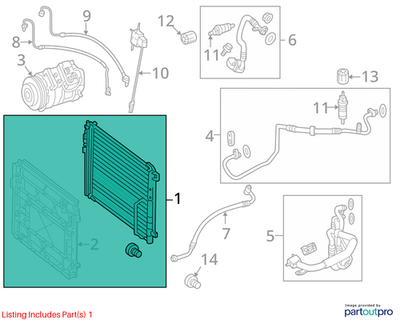 Mercedes-Benz 2012-2014 C63 AMG A/C Condenser 1975000054