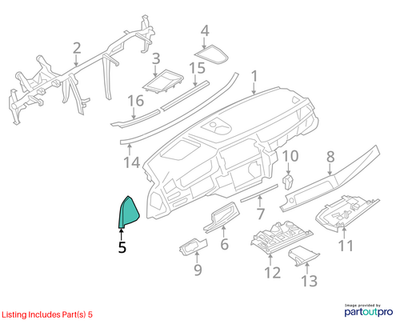 2011–2016 BMW 520i Side Cover Right Front Dash Trim Panel USED OEM 51459209790
