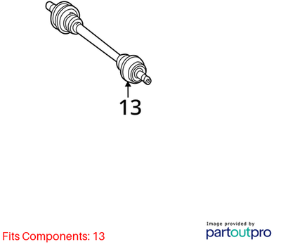 Mercedes-Benz 2013-2020 SL550 Rear Axle Shaft 2213500810