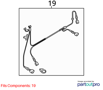2012 Audi A4 Wiring Set for Speed Sensor & Brake Wear Indicator Used 8K0972251C