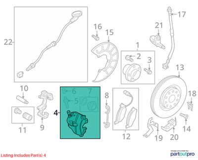 Volkswagen 2005-2014 Volkswagen Jetta Disc Brake Caliper 1K0615123E
