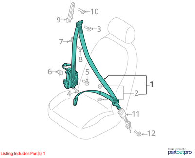 Audi 2014-2018 Audi S7 Seat Belt Lap And Shoulder Belt 4G8857705H87R