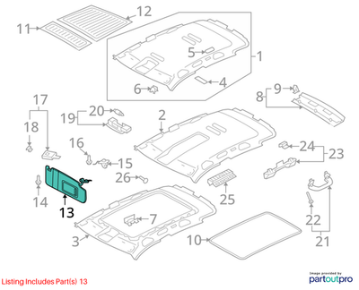 Volkswagen 2009-2017 Tiguan Sun Visor 5N0857551P2F4