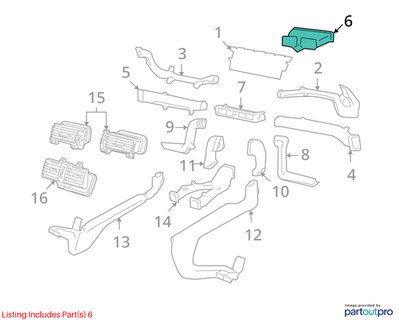 2009 Chevrolet LuminaS Center Instrument Panel Air Outlet Duct Used OEM 92163391