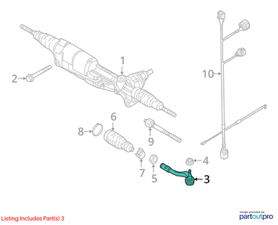 2012–2020 Audi A6 / A7 / Q5 Outer Tie Rod End Used OEM 4G0423811A