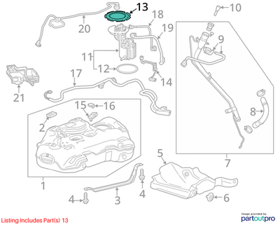 2018 Cadillac CTS Fuel Sender Retaining Cam Lock Used OEM 10325852
