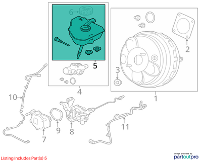 2017–2023 Jaguar F-Pace Brake Fluid Reservoir Used OEM T2H7389