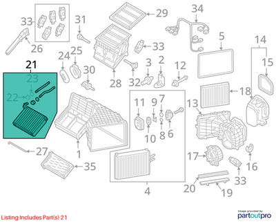 Volkswagen 2011-2017 Volkswagen Touareg Hvac Heater Core 7P0819031