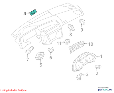 2012 Audi A4 Ambient / Sunlight Sensor Used OEM 8K0907539